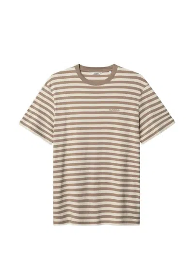 Gabba Gabdune Logo-print Striped T-shirt In Neutral