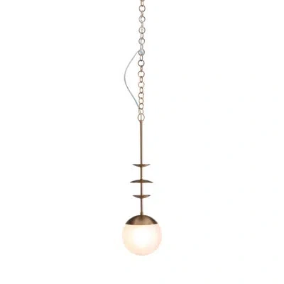 Gabby 1 - Light Brushed Brass Pendant In Frosted White|brushed Brass
