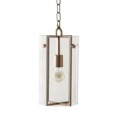 Gabby 1 - Light Single Cylinder Pendant In Antique Brass|clear Glass