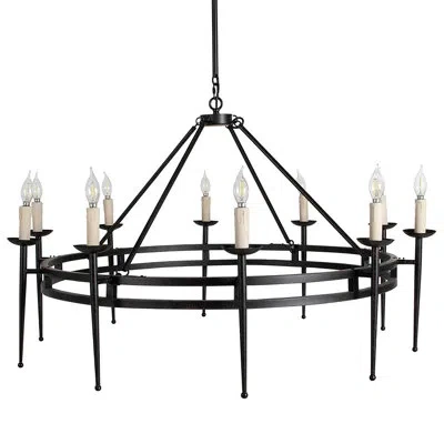 Gabby 10 - Light Chandelier In Antique Plaster White|brushed Antique Bl