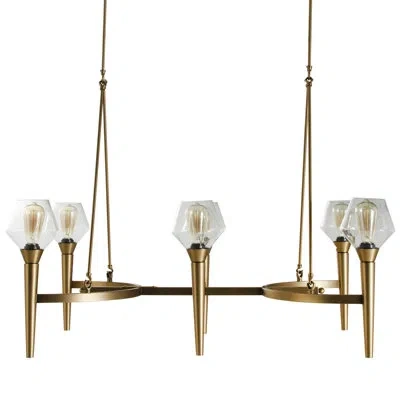 Gabby 6 - Light Chandelier In Matte Antique Brass|clear Glass
