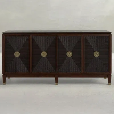 Gabby 73 Sideboard In Brass Finish|natural Black|tuscan Brown