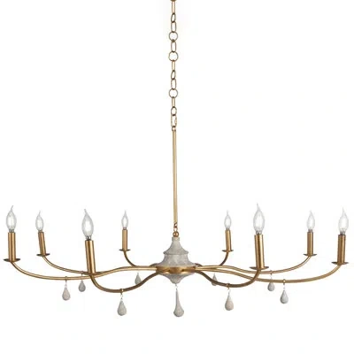 Gabby 8 - Light Chandelier In Distressed Ivory|vintage Gold