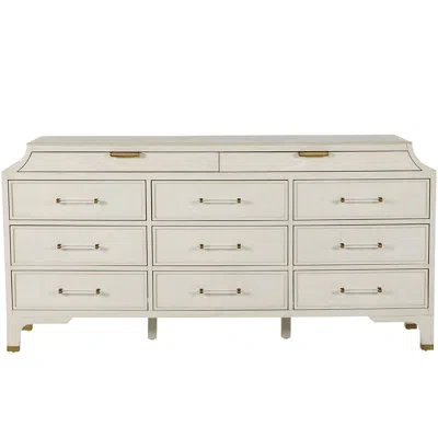 Gabby Alexandra 11 Drawer Dresser In Cerused White Light Gray
