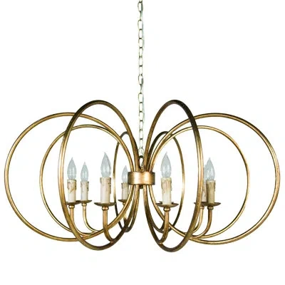 Gabby Alta 8 - Light Candle Style Geometric Chandelier In Antique Gold