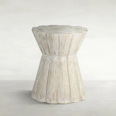 Gabby Annie Block End Table In White Wood