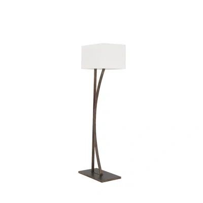 Gabby Anya Floor Lamp In Brushed Bronze|white Linen