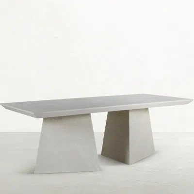 Gabby Atticus 84" Solid Wood Dining Table In White Wood