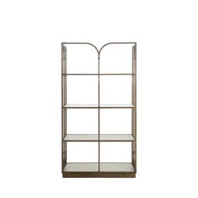 Gabby Belinda Bookcase In Cerused White|brushed Brass