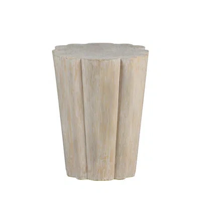 Gabby Bree Block Resin End Table In White Wood