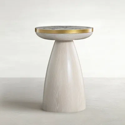 Gabby Cain Side Table In Cerused Light Natural