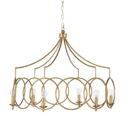 Gabby Cansa 6 - Light Unique Geometric Chandelier In Clean Antique Gold;clean Antique Gold;cl
