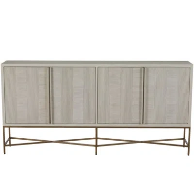 Gabby Carol Sideboard In Cerused White|stained Brass