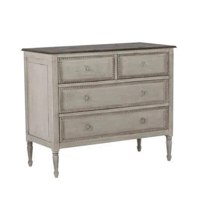 Gabby Caroline 4 Drawer Accent Chest In White;gray