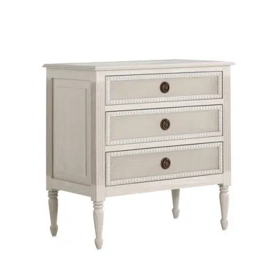 Gabby Caroline Nightstand - White In Cerused White|painted Burlap|antique Bro