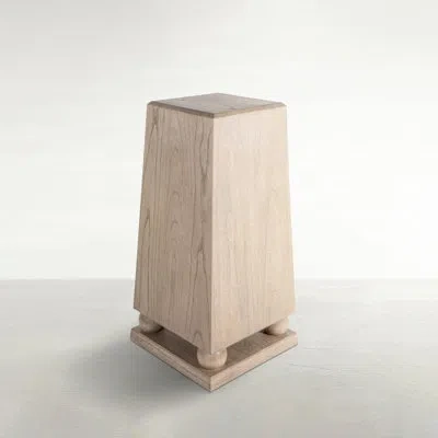 Gabby Chess Solid Wood Pedestal End Table
