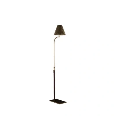 Gabby Conway Reading Light In Brown Leather|brushed Antique Brass