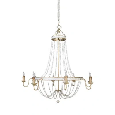 Gabby Corinna 8-light Candle Style Empire Chandelier In Champagne Silver|antique White