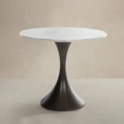 Gabby Cortez Dining Table In White,gold Flecked
