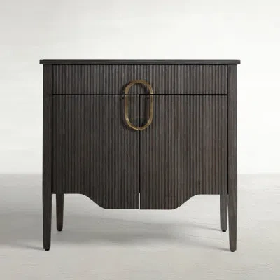Gabby Darrius 33'' W Nightstand In Cerused Ash|brass