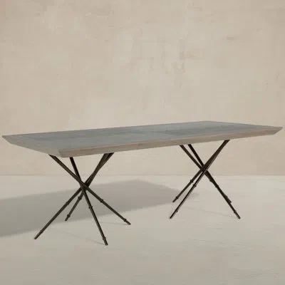 Gabby Davenport 84" Dining Table In Cerused Natural Gray