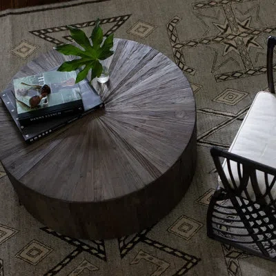 Gabby Drum Coffee Table In Natural Elm