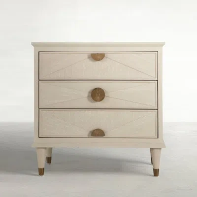 Gabby Emberly 28'' W Nightstand In Cerused White|stained Brass