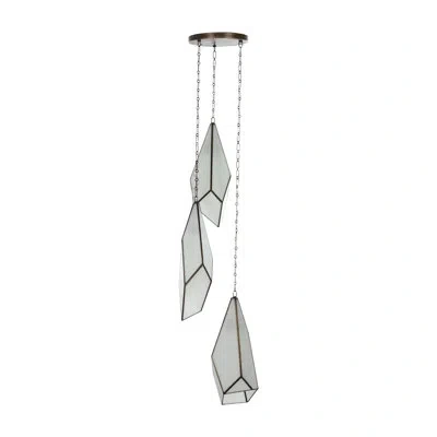 Gabby Finchley 3 - Light Cluster Geometric Pendant In Antique Brushed Brass
