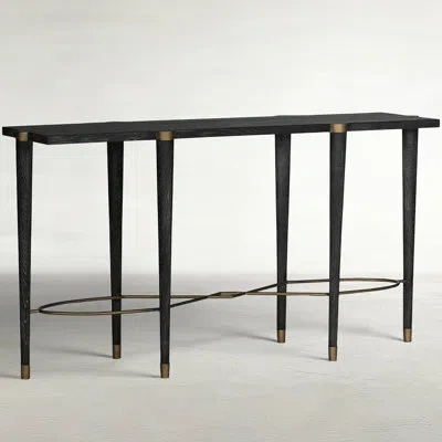 Gabby Fiona 64.5" Solid Wood Console Table In Black