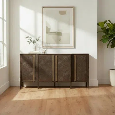 Gabby Fitzgerald 68.5" W Sideboard In Dark Gray Mindi|dark Gray Burl|stained B