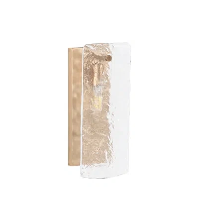 Gabby Flush Mounted Sconce In Antique Brass|cast Glass