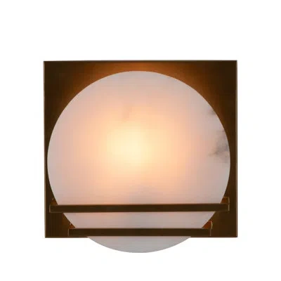 Gabby Flush Mounted Sconce In Polished Brass|natural Alabaster
