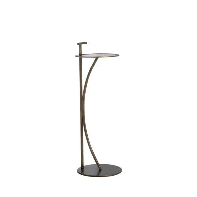 Gabby Glass Top End Table In Brass