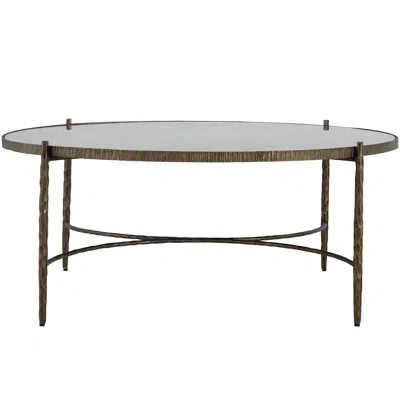 Gabby Glass Top Single Coffee Table In Gray