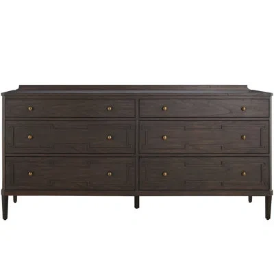 Gabby Glenwood Dresser In Brushed Antique Brass|cerused Brown