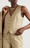 Gabby Isabella Button Front Vest In Gold