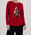 Gabby Isabella Christmas Tree Sweater In Red In Red