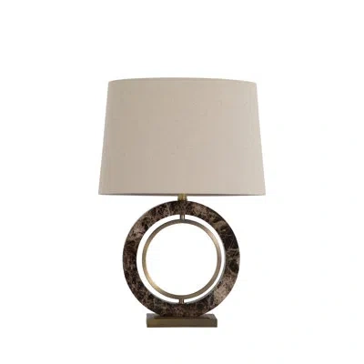 Gabby Janelle Table Lamp - Marble In Dark Emperora;matte Antique Brass