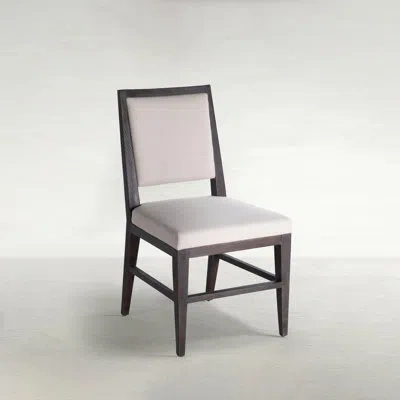 Gabby Julius Fabric King Louis Back Side Chair In Ivory Beige/cerused Ash