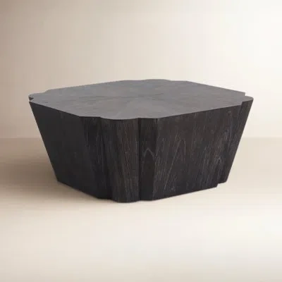 Gabby Ken Solid Wood Coffee Table In Brushed Gray,dark Gray