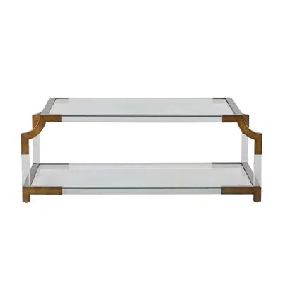 Gabby Kensley 4 Legs Coffee Table With Storage In Clear