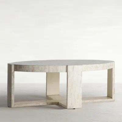Gabby Kenzie Cross Legs Coffee Table In Beige