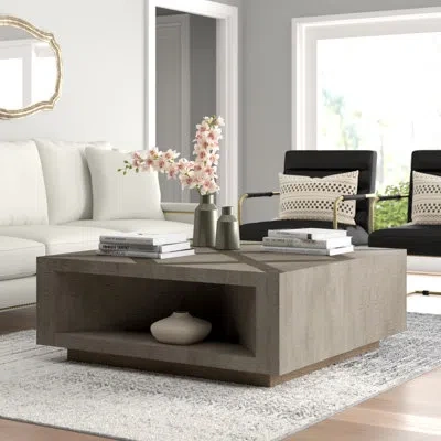 Gabby Larson Floor Shelf Coffee Table With Storage In Untouched Elm;untouched Elm