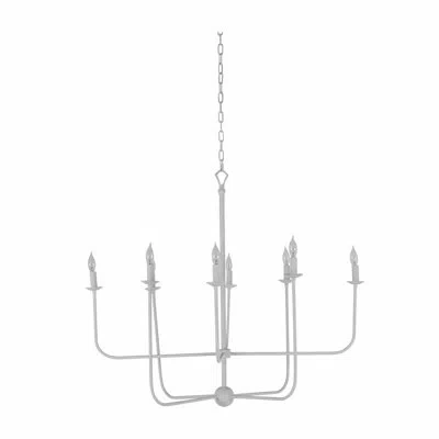 Gabby Lilly 8 - Light Candle Style Chandelier In Plaster White