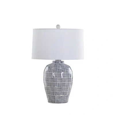 Gabby Liora Table Lamp In Blue Patterned Glaze
