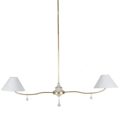 Gabby Loretta Linear Chandelier In Distressed Ivory|vintage Gold