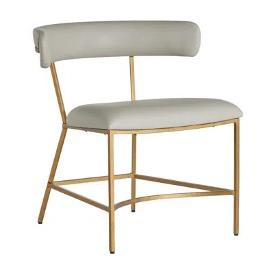 Gabby Mason Wing Back Side Chair In Light Gray In Gold