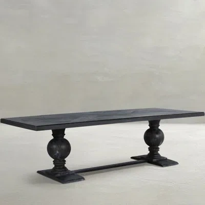 Gabby Matthew 105" Mindi Solid Wood Trestle Dining Table In Cerused Ash