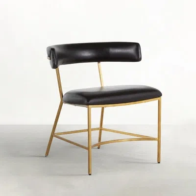Gabby Matthew Wing Back Side Chair In Black In Gold