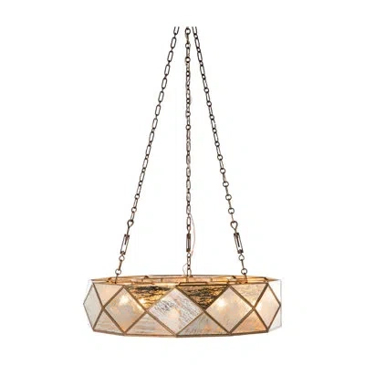 Gabby Maybelle 6 - Light Geometric Chandelier In Antique Brushed Brass;antique Brushed Br